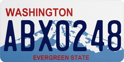 WA license plate ABX0248