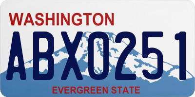 WA license plate ABX0251