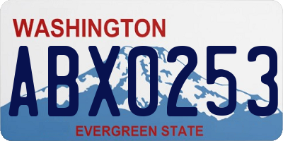 WA license plate ABX0253