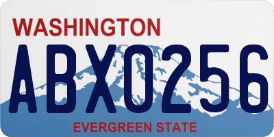 WA license plate ABX0256
