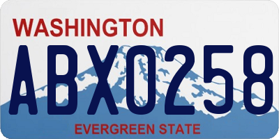 WA license plate ABX0258