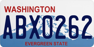 WA license plate ABX0262