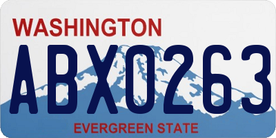 WA license plate ABX0263