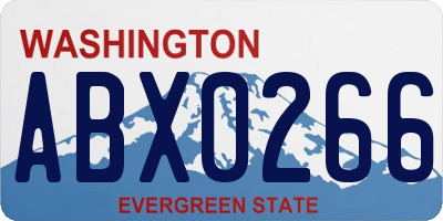 WA license plate ABX0266