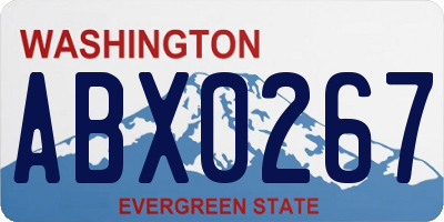 WA license plate ABX0267