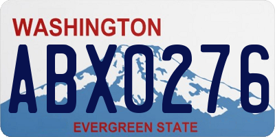 WA license plate ABX0276