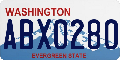 WA license plate ABX0280