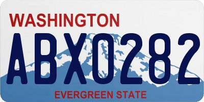 WA license plate ABX0282