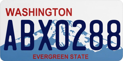 WA license plate ABX0288