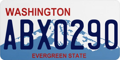 WA license plate ABX0290