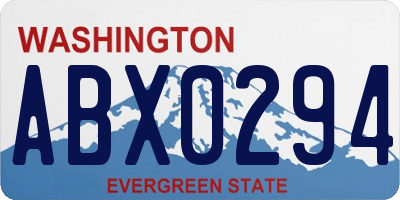 WA license plate ABX0294
