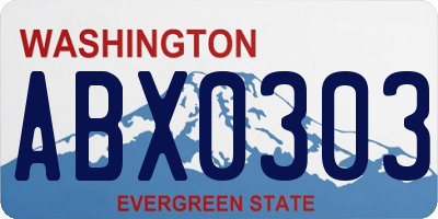 WA license plate ABX0303