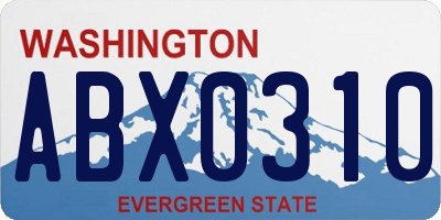 WA license plate ABX0310