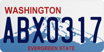 WA license plate ABX0317
