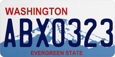 WA license plate ABX0323