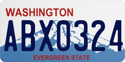 WA license plate ABX0324