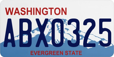 WA license plate ABX0325