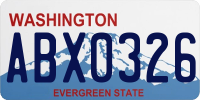 WA license plate ABX0326