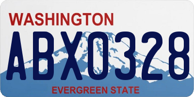WA license plate ABX0328