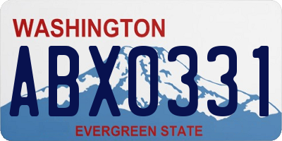 WA license plate ABX0331