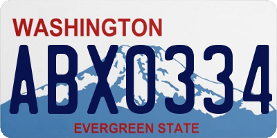 WA license plate ABX0334