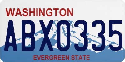 WA license plate ABX0335