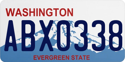 WA license plate ABX0338