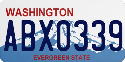 WA license plate ABX0339