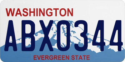 WA license plate ABX0344