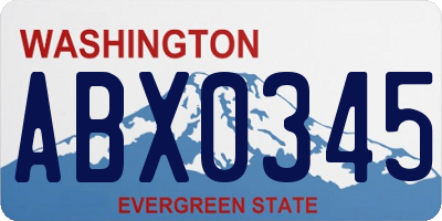WA license plate ABX0345