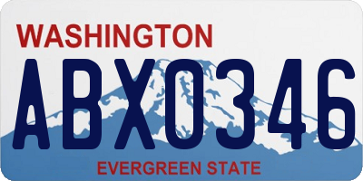 WA license plate ABX0346