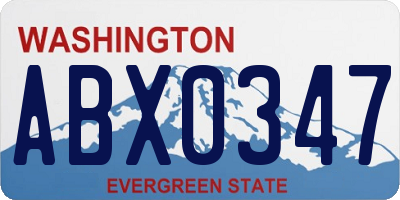 WA license plate ABX0347
