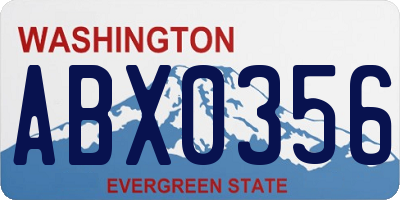 WA license plate ABX0356