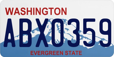 WA license plate ABX0359