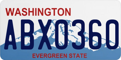 WA license plate ABX0360