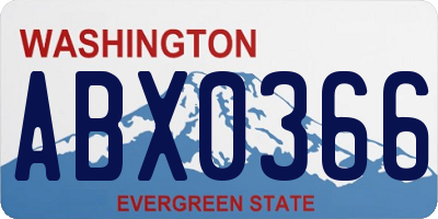 WA license plate ABX0366