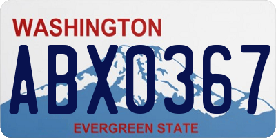 WA license plate ABX0367