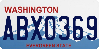 WA license plate ABX0369