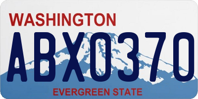 WA license plate ABX0370