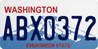 WA license plate ABX0372