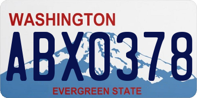 WA license plate ABX0378