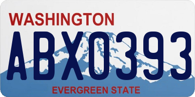 WA license plate ABX0393