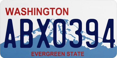 WA license plate ABX0394