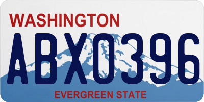 WA license plate ABX0396