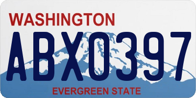 WA license plate ABX0397
