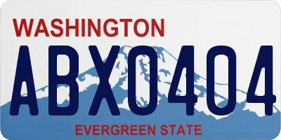 WA license plate ABX0404