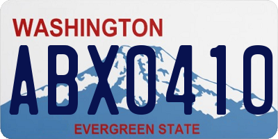 WA license plate ABX0410