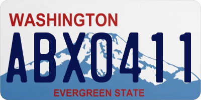 WA license plate ABX0411