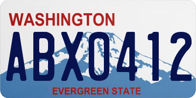 WA license plate ABX0412