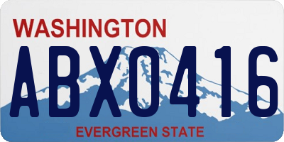 WA license plate ABX0416